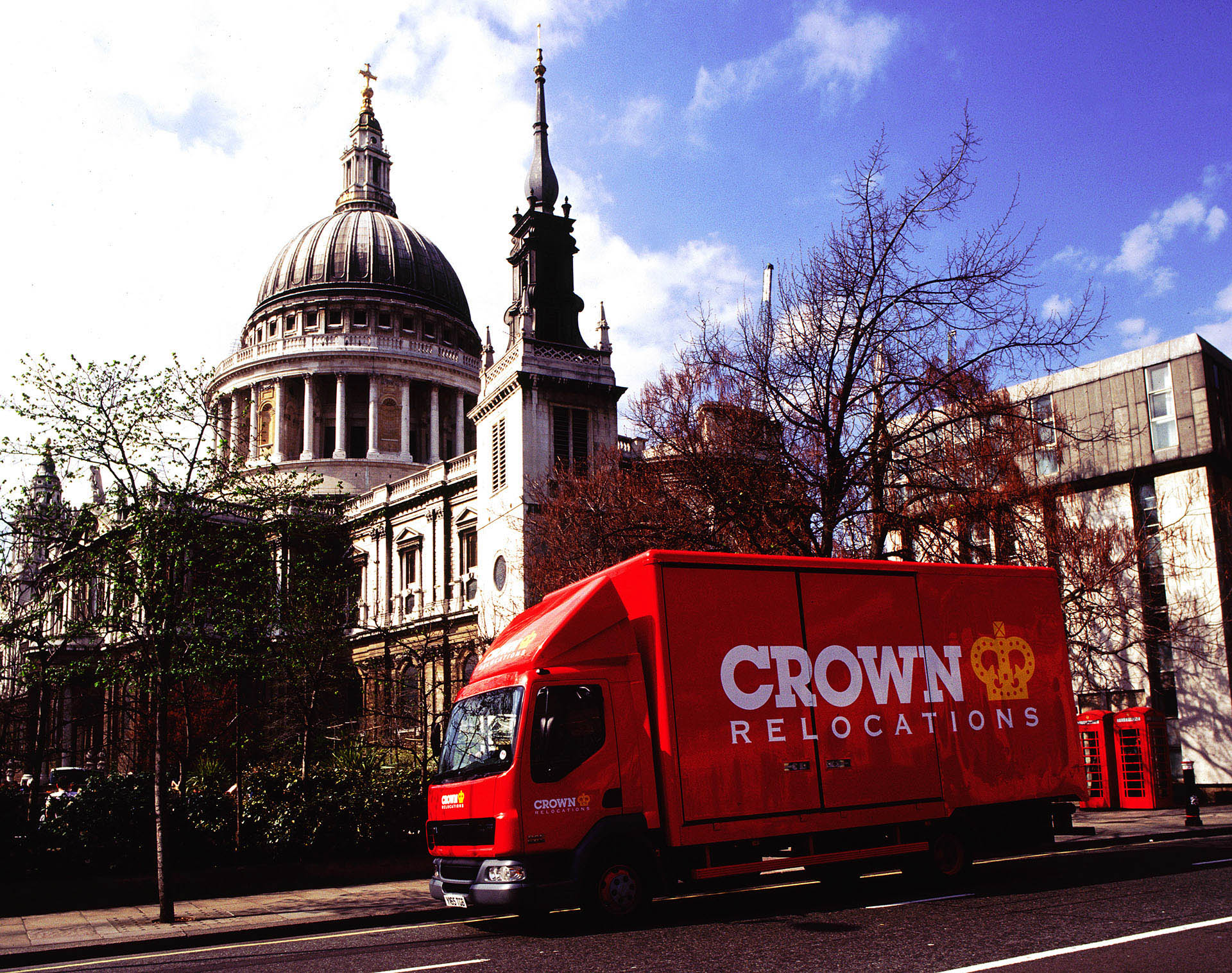 Crown Relocations van in central London