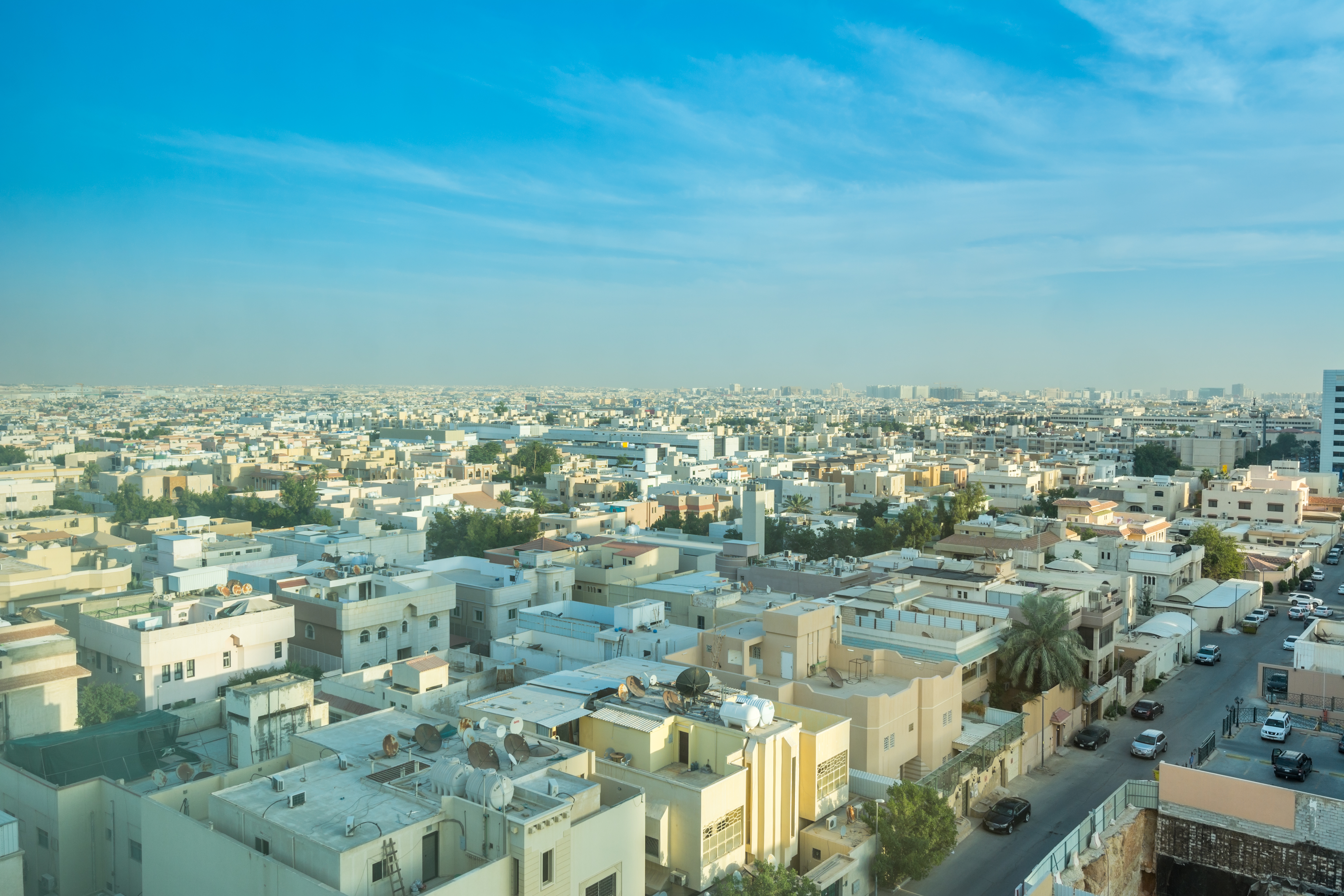 City View of Riyadh with buildings under sunlight, Saudi Arabia